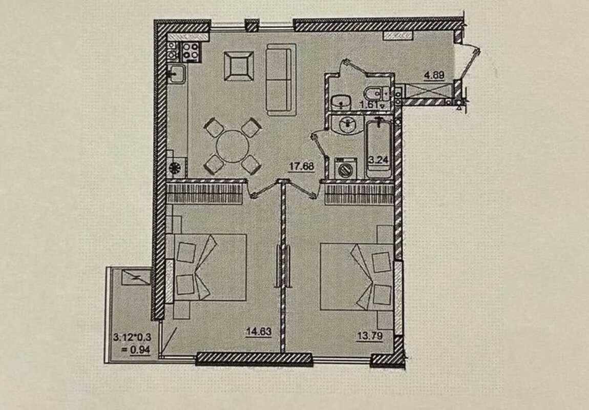 2-комнатная квартира в Пространстве на Педагогической