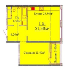 1-комнатная квартира в ЖК Альтаир-3