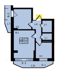 2-комнатная квартира в жилом комплексе Калейдоскоп