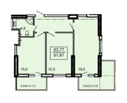 2-комнатная квартира ЖК «Акрополь» 5-я станция Большого Фонтана