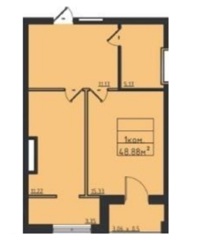 1-комнатная квартира в ЖК Авиньон