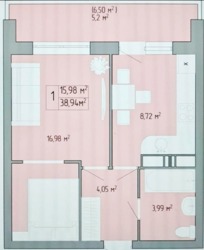 1-комнатная квартира в ЖК Акварель-3