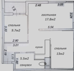 Двокімнатна квартира на Краснова в 65 Перлині.