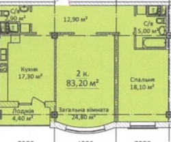 2-кімнатна квартира на Єврейській
